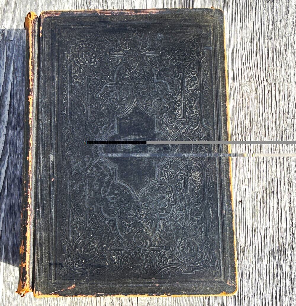 Antique American Bible Society Holy Bible Old & New Leather 1859 Christianity